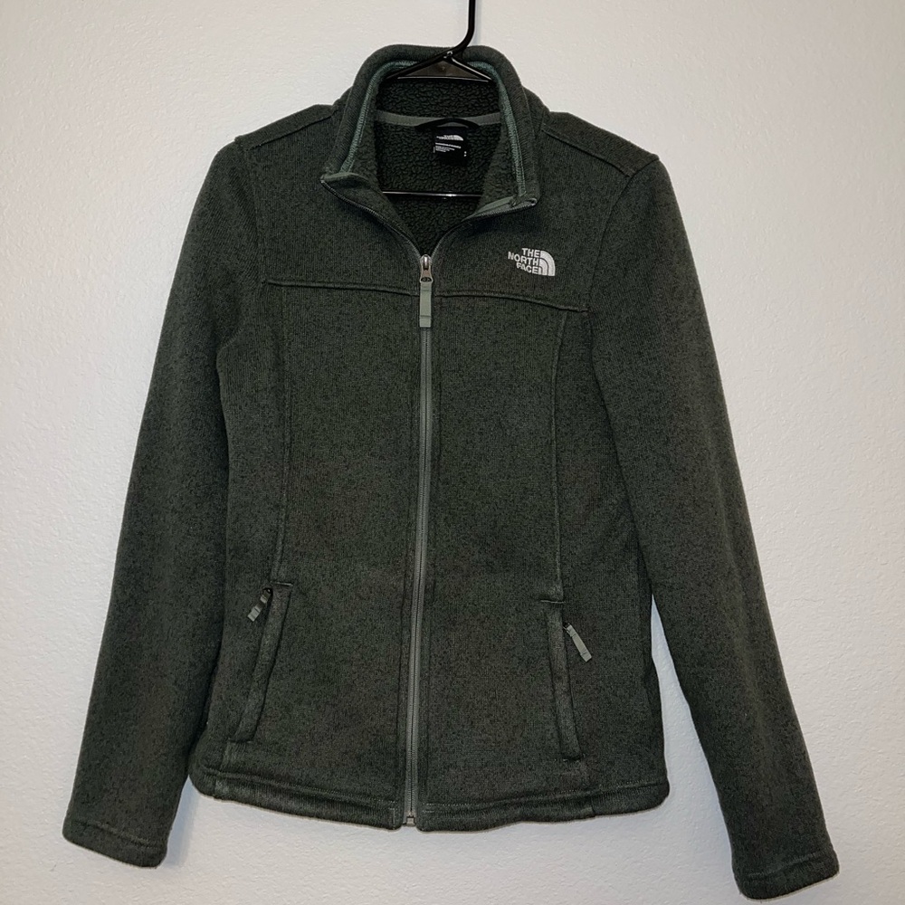 The North Face Women's Dark Olive Teddy Fleece Zip Jacket